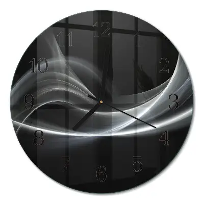 Glas wanduhr mit motiv rund Abstrakte Linien