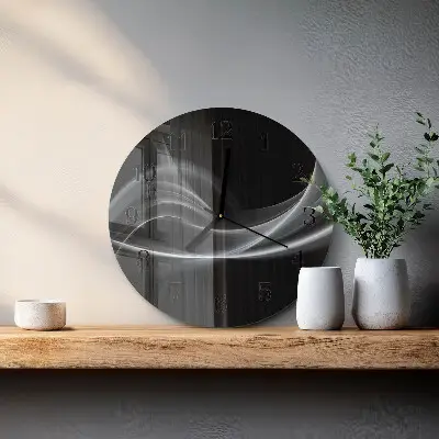 Glas wanduhr mit motiv rund Abstrakte Linien