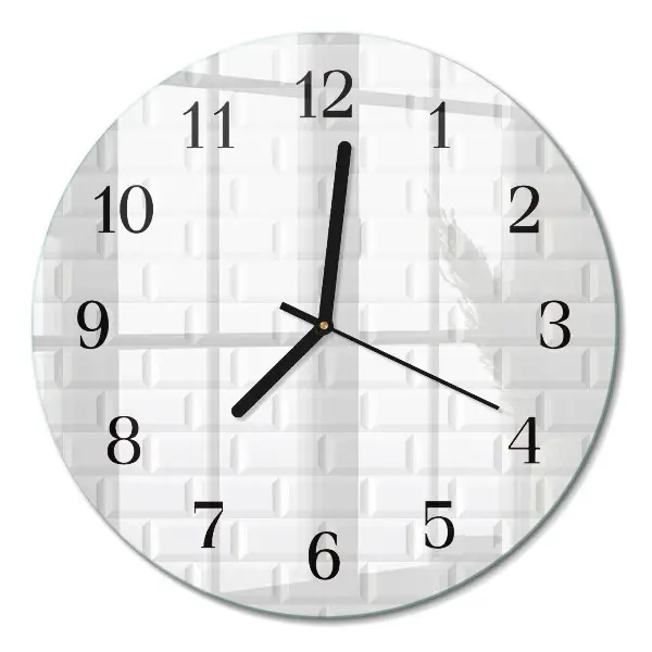 Runde wanduhr aus glas Ziegel