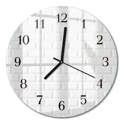Runde wanduhr aus glas Ziegel