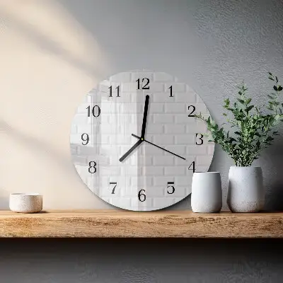 Runde wanduhr aus glas Ziegel