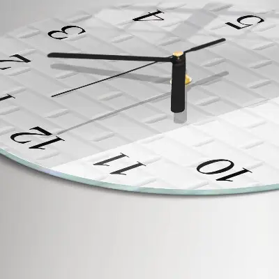 Runde wanduhr aus glas Ziegel