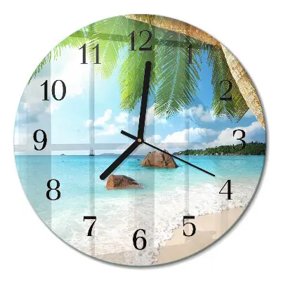 Glas wanduhr mit motiv rund Insel