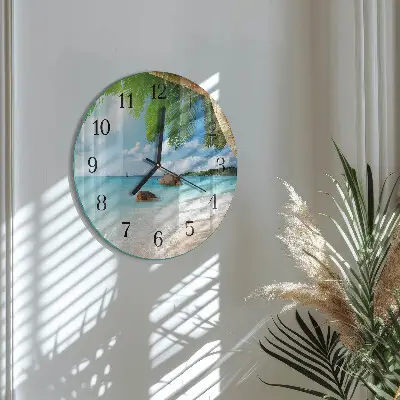 Glas wanduhr mit motiv rund Insel