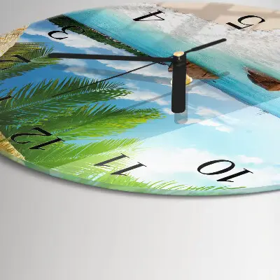 Glas wanduhr mit motiv rund Insel