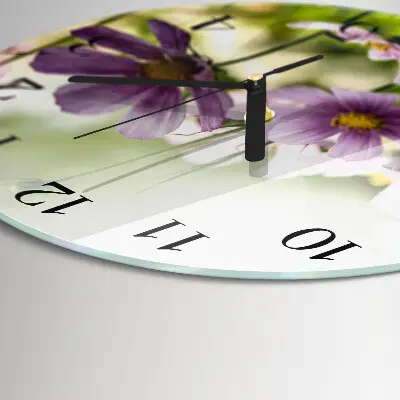 Glas wanduhr mit motiv rund Wiese