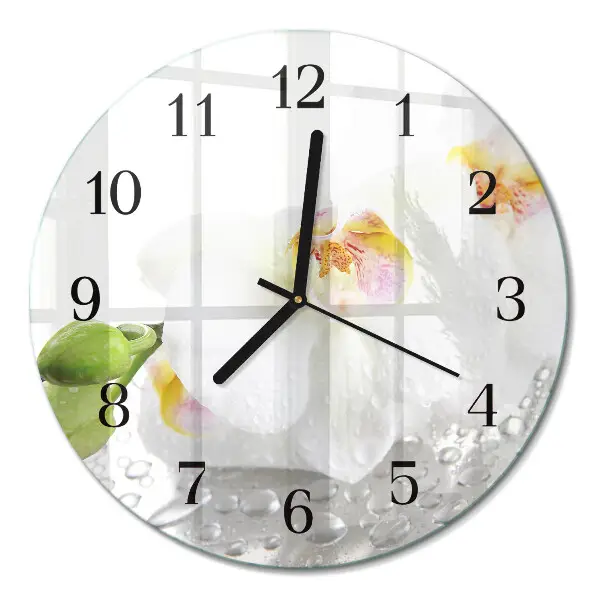 Runde wanduhr Orchidee