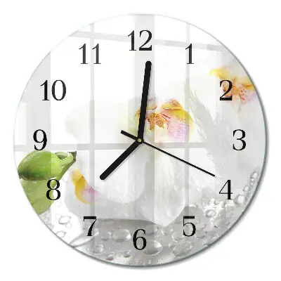 Runde wanduhr Orchidee
