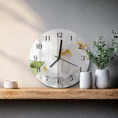 Runde wanduhr Orchidee