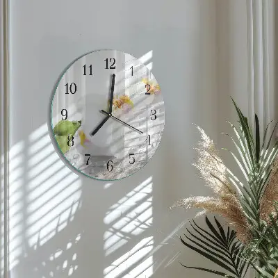 Runde wanduhr Orchidee