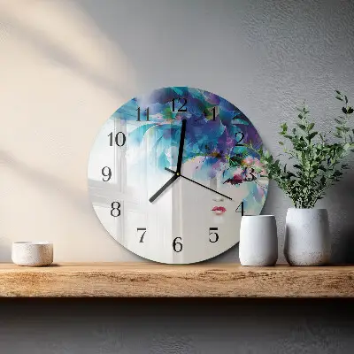 Glas wanduhr mit motiv rund Abstraktion