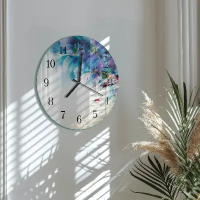 Glas wanduhr mit motiv rund Abstraktion