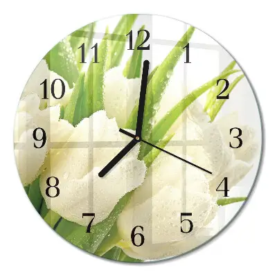 Runde wanduhr Tulpen