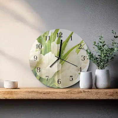 Runde wanduhr Tulpen