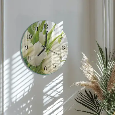 Runde wanduhr Tulpen