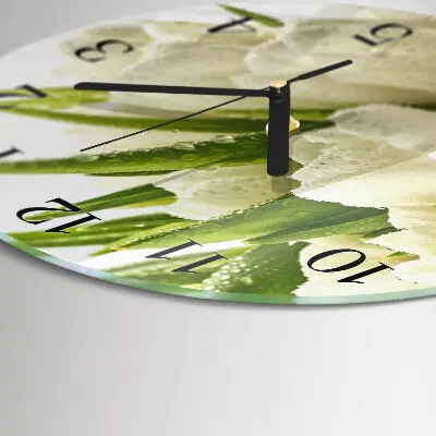 Runde wanduhr Tulpen