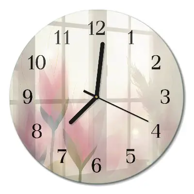 Runde wanduhr Blumen