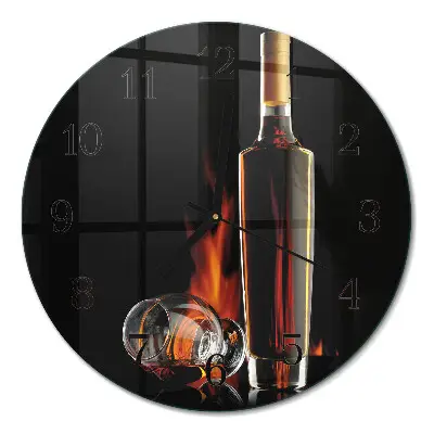 Runde wanduhr aus glas Alkohol
