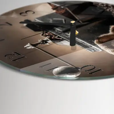 Glas wanduhr mit motiv rund Kaffeemühle