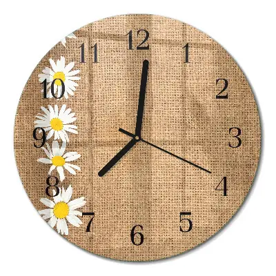Glas wanduhr mit motiv rund Gänseblümchen