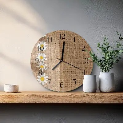 Glas wanduhr mit motiv rund Gänseblümchen