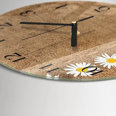 Glas wanduhr mit motiv rund Gänseblümchen
