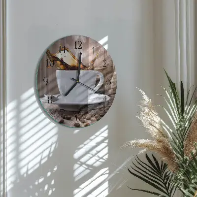 Wanduhr glas rund Kaffee