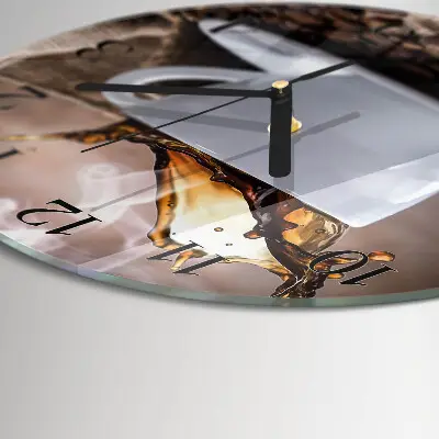 Wanduhr glas rund Kaffee