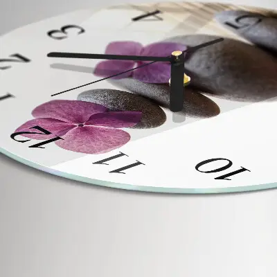 Glas wanduhr mit motiv rund Spa-Steine