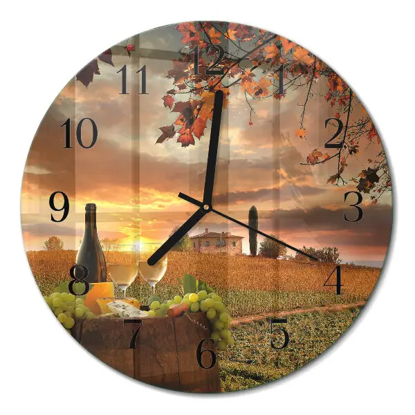 Runde wanduhr Naturwein