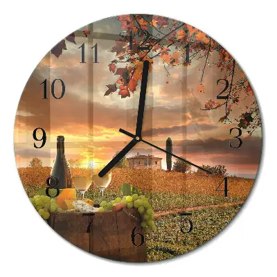 Runde wanduhr Naturwein