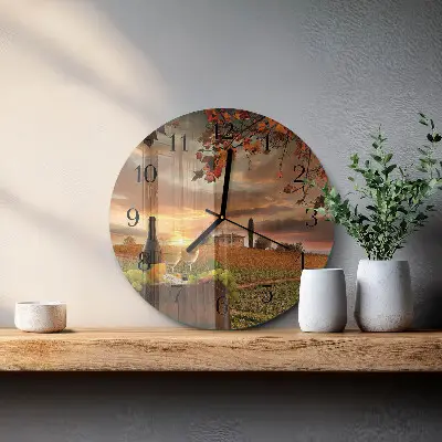 Runde wanduhr Naturwein