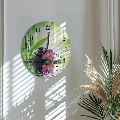 Glas wanduhr mit motiv rund Orchideen-Spa