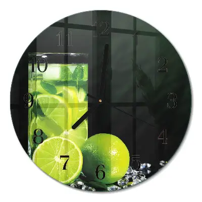 Runde wanduhr aus glas Kalziumkarbonat