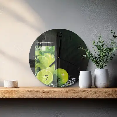Runde wanduhr aus glas Kalziumkarbonat