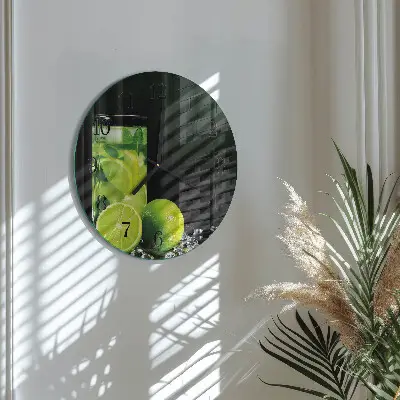 Runde wanduhr aus glas Kalziumkarbonat