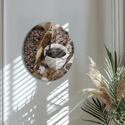 Wanduhr glas rund Kaffee