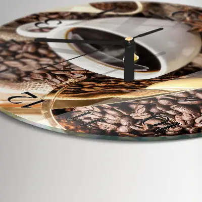 Wanduhr glas rund Kaffee
