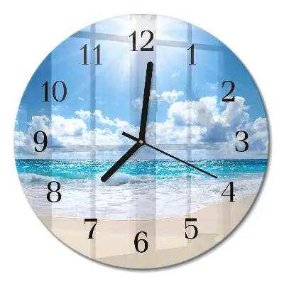 Wanduhr glas rund Meer