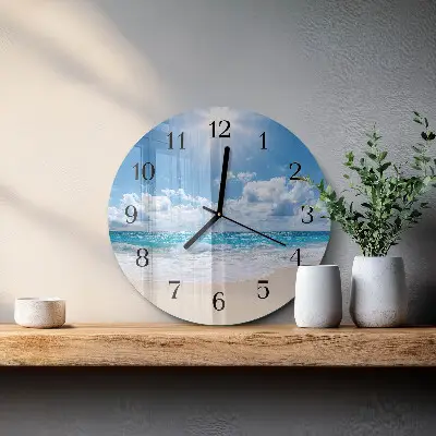 Wanduhr glas rund Meer