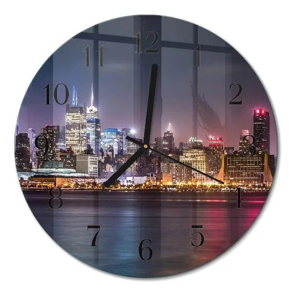 Runde wanduhr aus glas Horizont