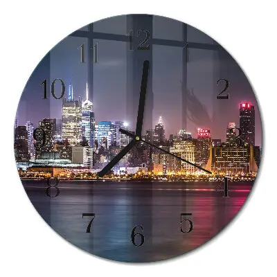 Runde wanduhr aus glas Horizont