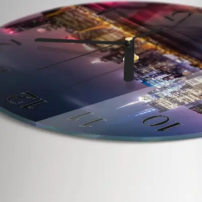 Runde wanduhr aus glas Horizont