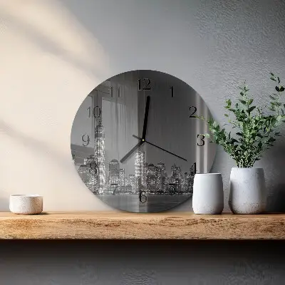 Glas wanduhr mit motiv rund Horizont