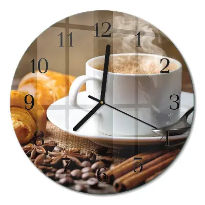 Runde wanduhr aus glas Zimtanis