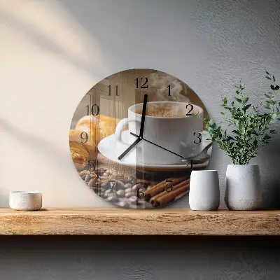 Runde wanduhr aus glas Zimtanis