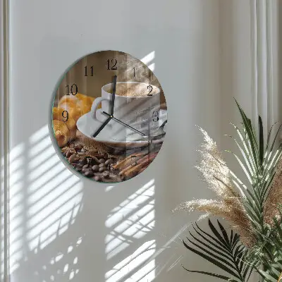 Runde wanduhr aus glas Zimtanis