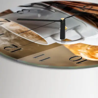 Runde wanduhr aus glas Zimtanis