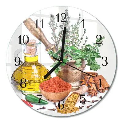 Runde wanduhr Gewürze