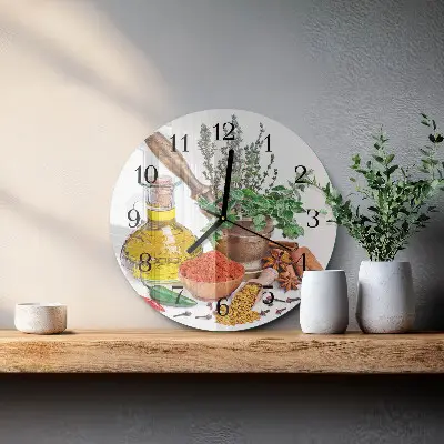 Runde wanduhr Gewürze